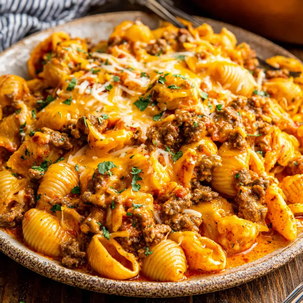 Beef Taco Pasta Bake final presentation
