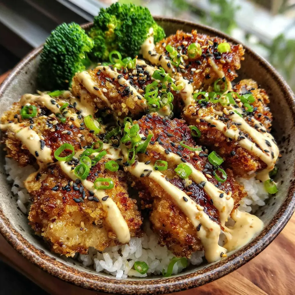 Crispy Chicken Ranch Rice Bowl final presentation