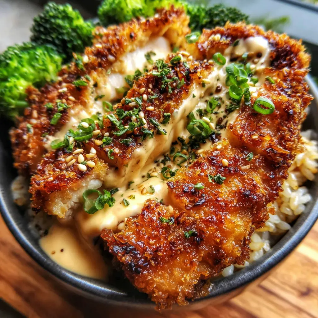 Crispy Chicken Ranch Rice Bowl close up