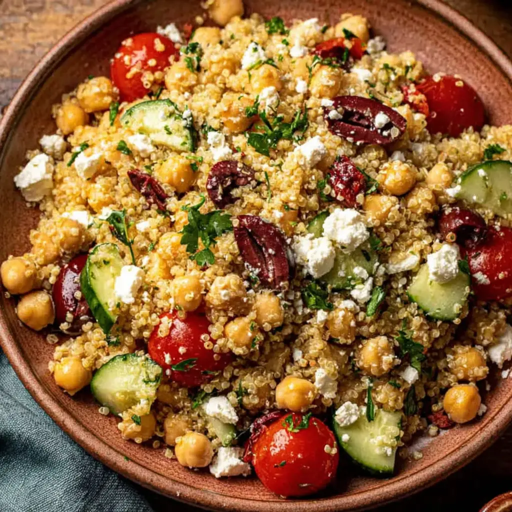 Greek Chickpea Quinoa Bowl final presentation