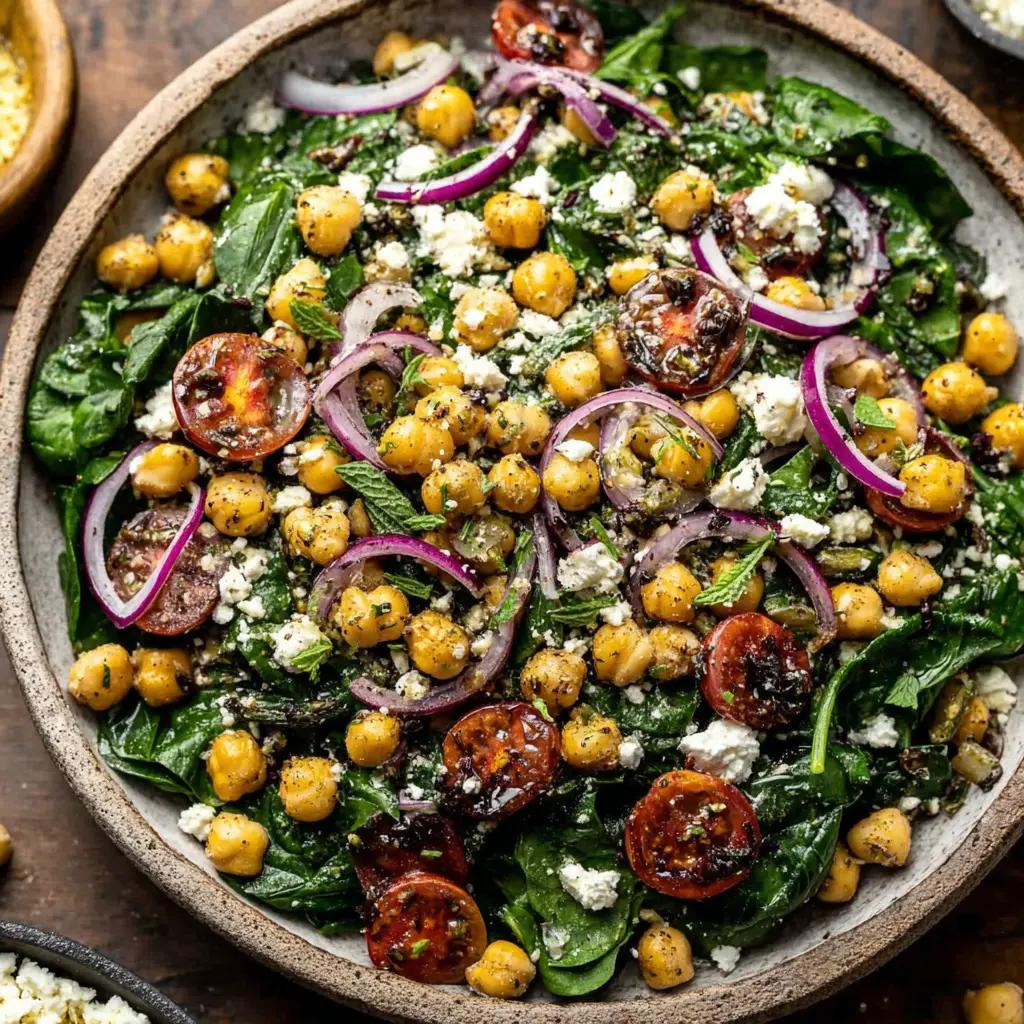 Greek Chickpea Spinach Bowl final presentation