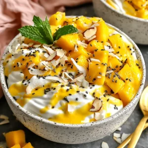 greek yogurt mango bowl 53663174