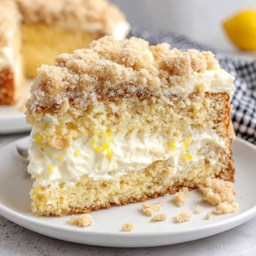 Lemon Vanilla Cream Cake close up