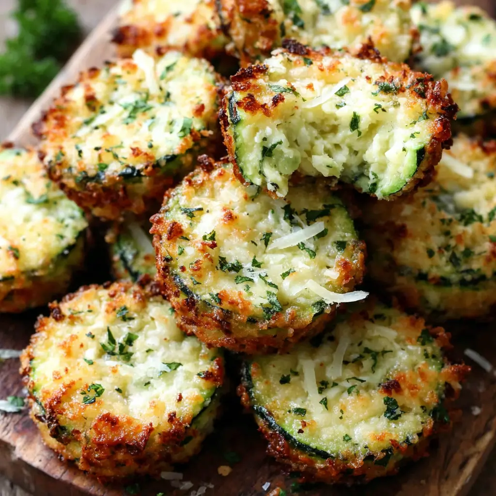Roasted Lemon Zucchini Bites close up