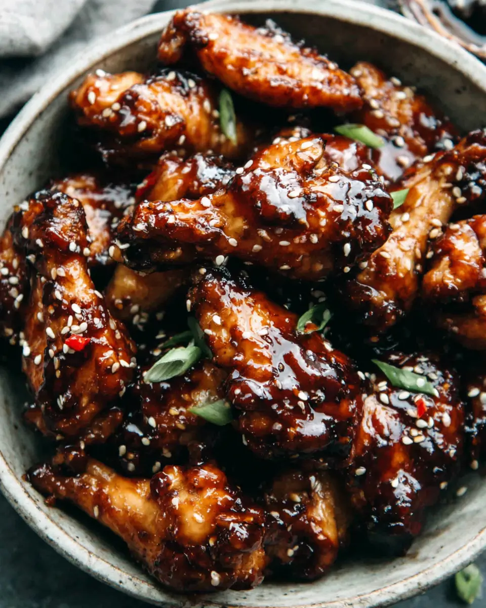 Spicy Honey Chicken Wings Bowl close up