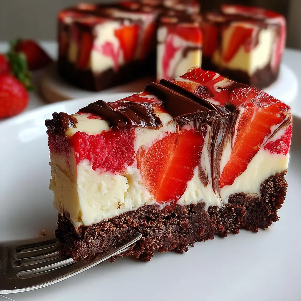 Strawberry Chocolate Cheesecake Cake close up