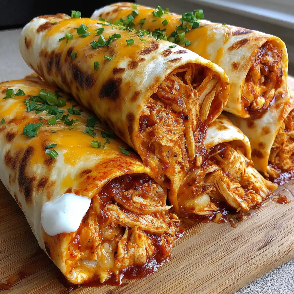 Air Fryer BBQ Chicken Wraps final presentation