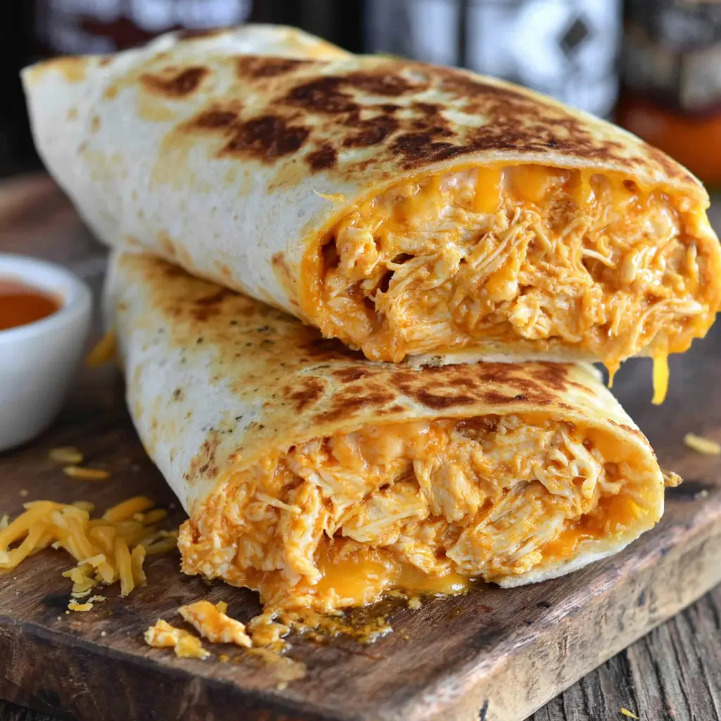Air Fryer Buffalo Chicken Wrap final presentation