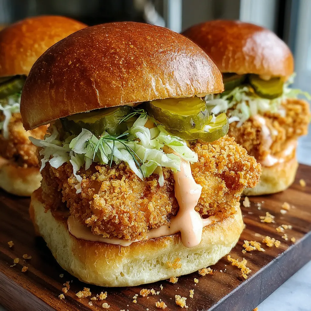 Air Fryer Crispy Chicken Sliders final presentation