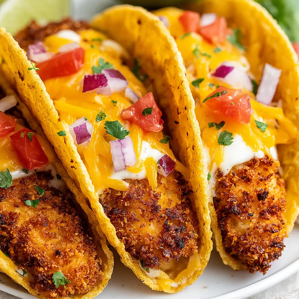 Air Fryer Crispy Chicken Tacos close up