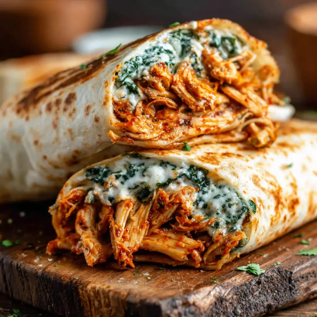 Air Fryer Spicy Chicken Wrap final presentation