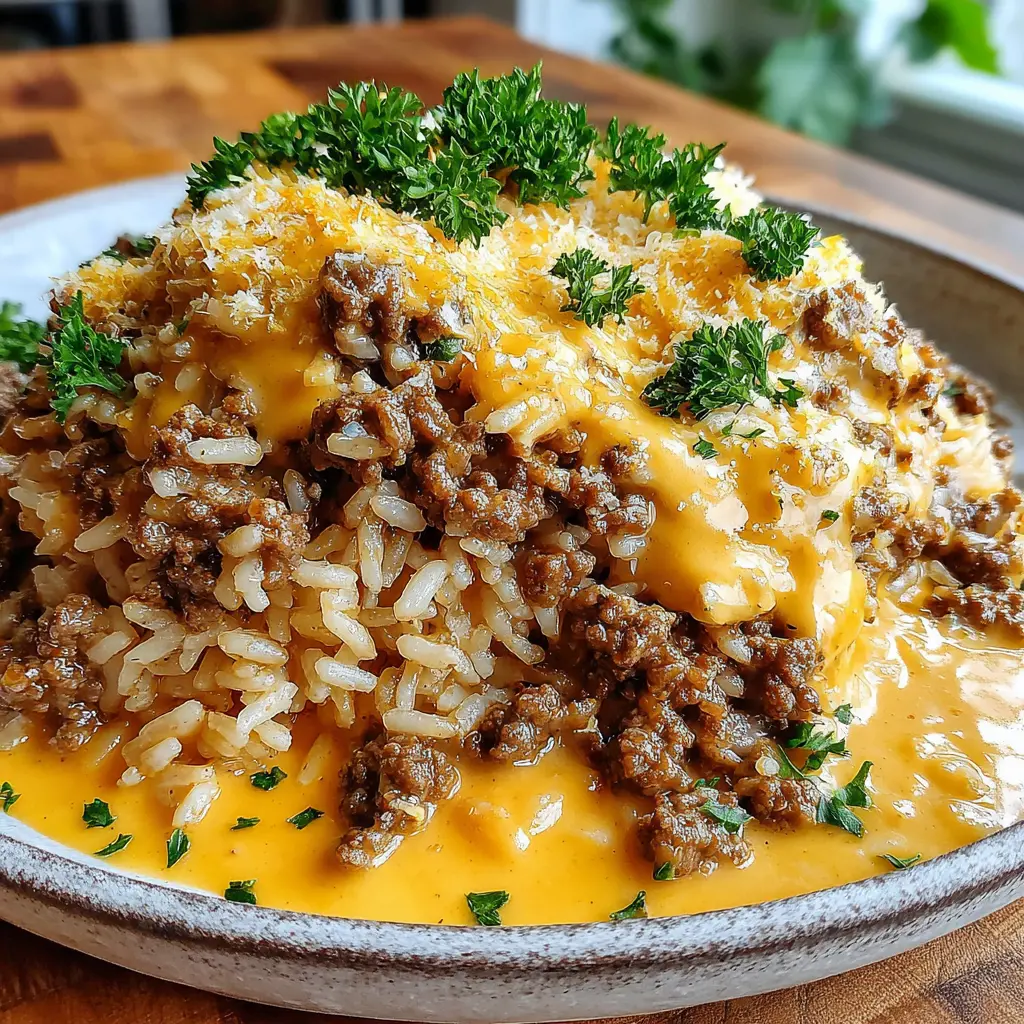 Beef Garlic Butter Rice Skillet final presentation