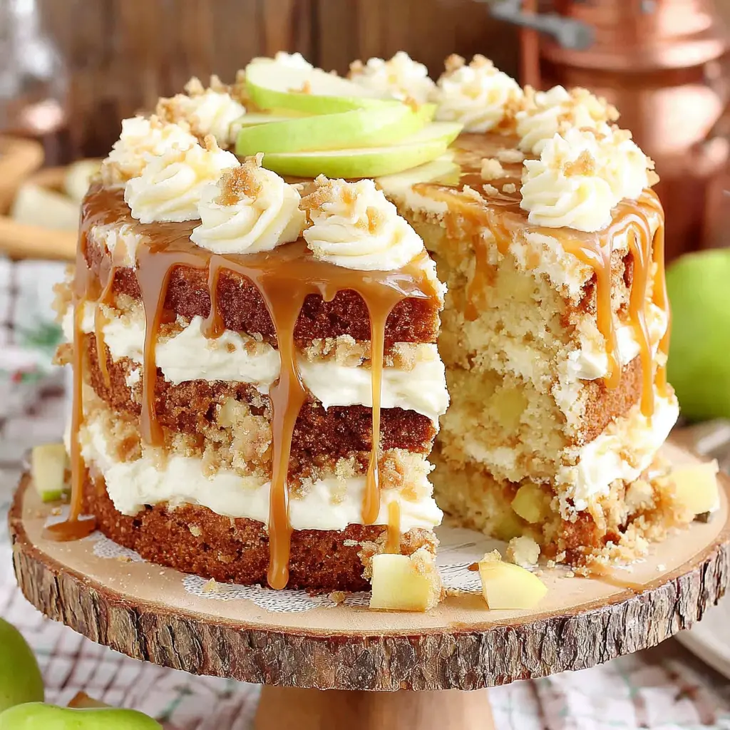 Caramel Apple Layer Cake final presentation