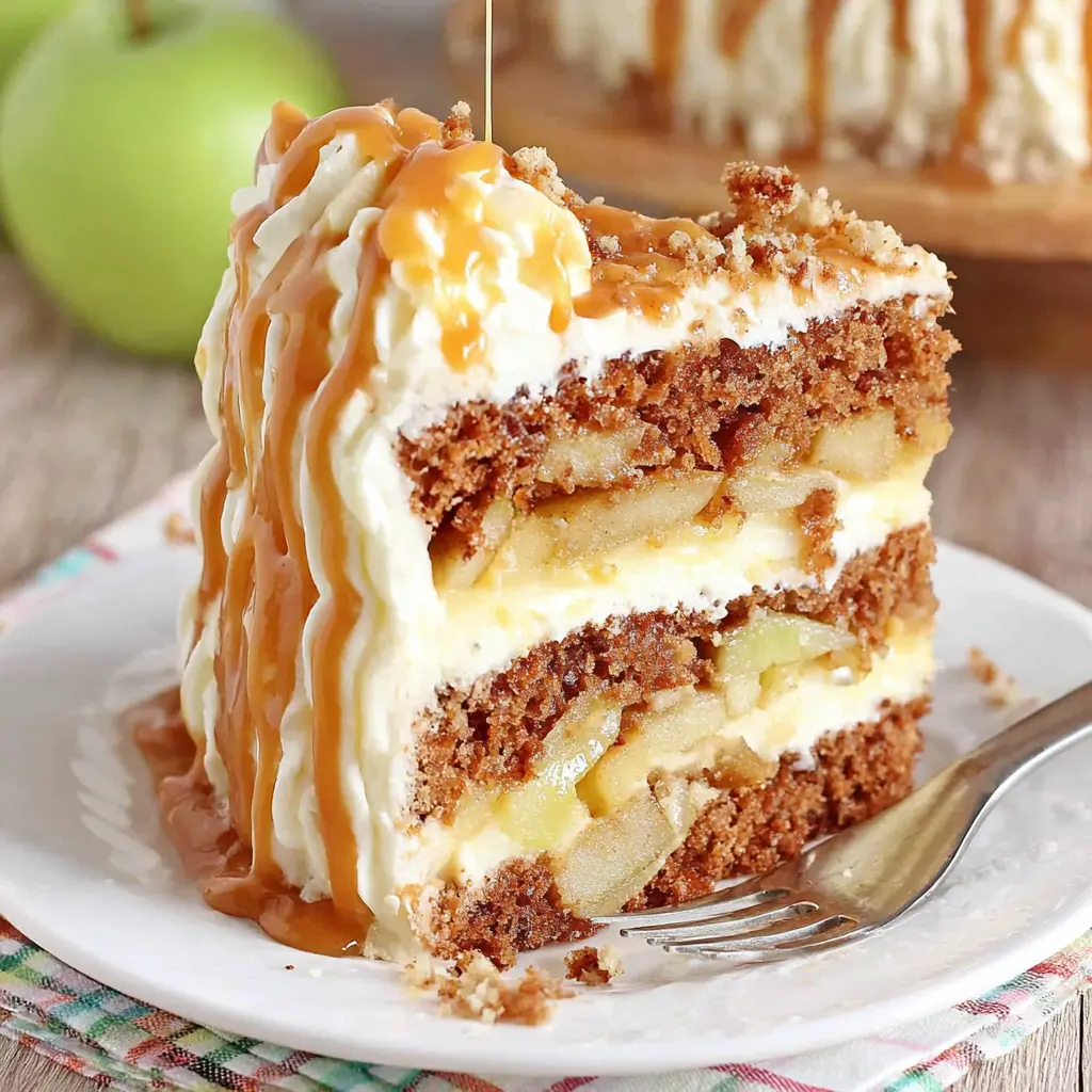 Caramel Apple Layer Cake close up