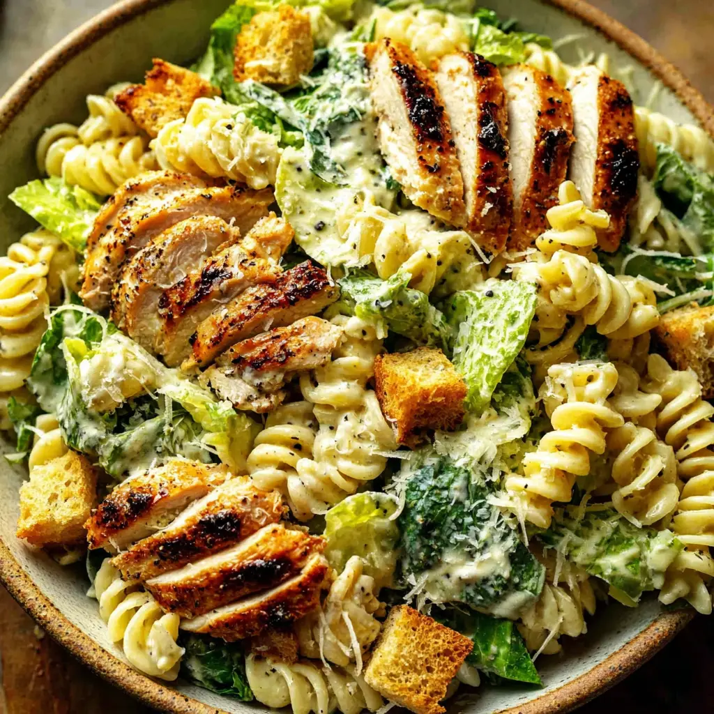 Chicken Caesar Pasta Chips final presentation