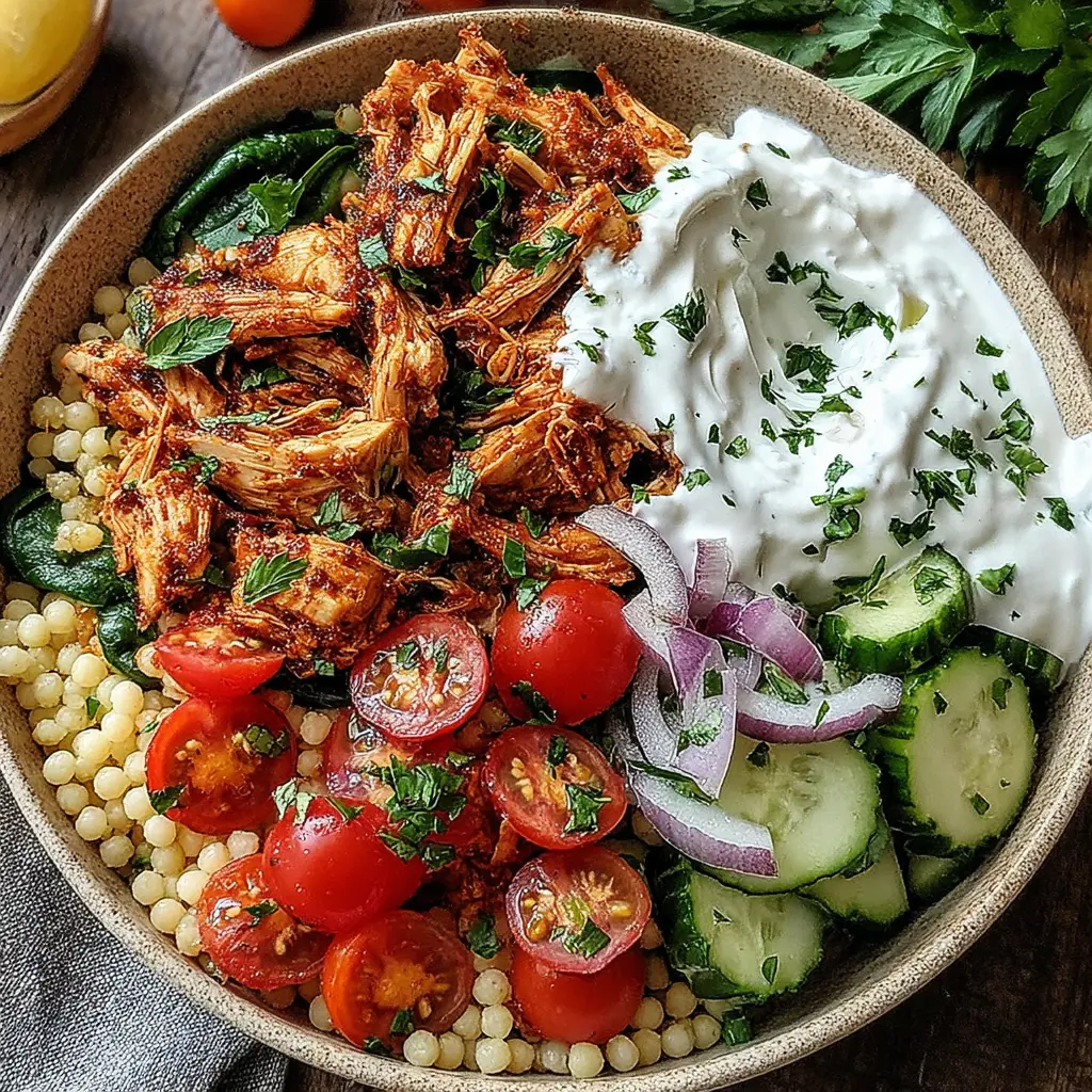 Chicken Spinach Couscous Bowl final presentation