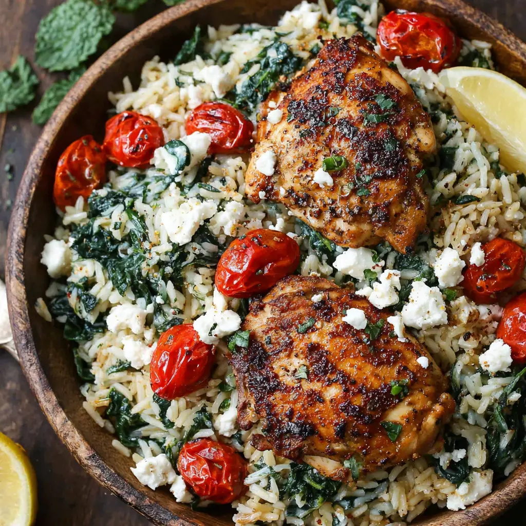 Chicken Spinach Feta Rice final presentation