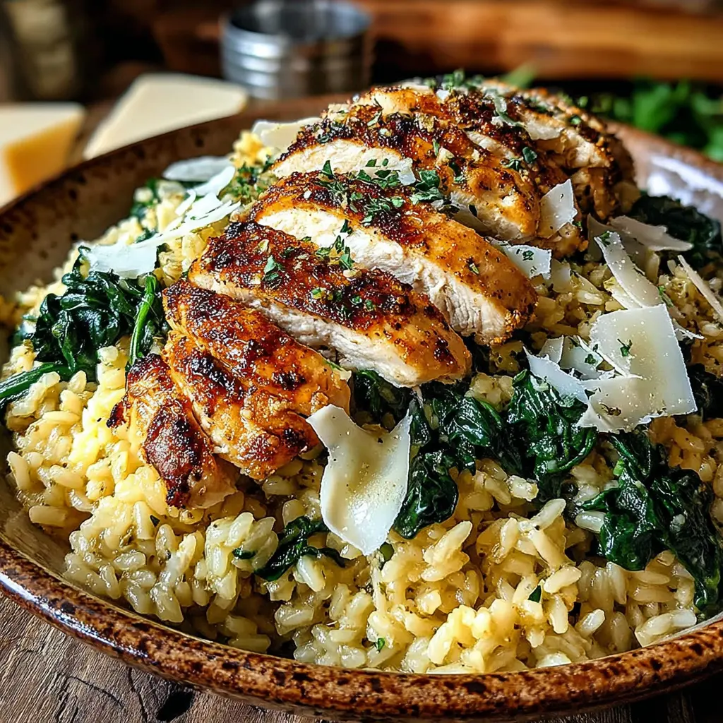 Chicken Spinach Pesto Rice final presentation