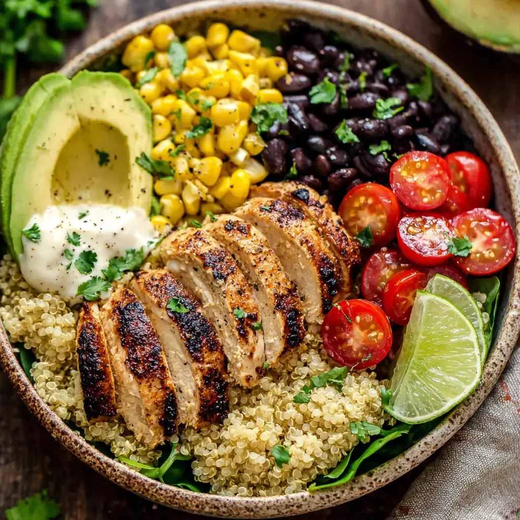 Chicken Spinach Quinoa Bowl final presentation
