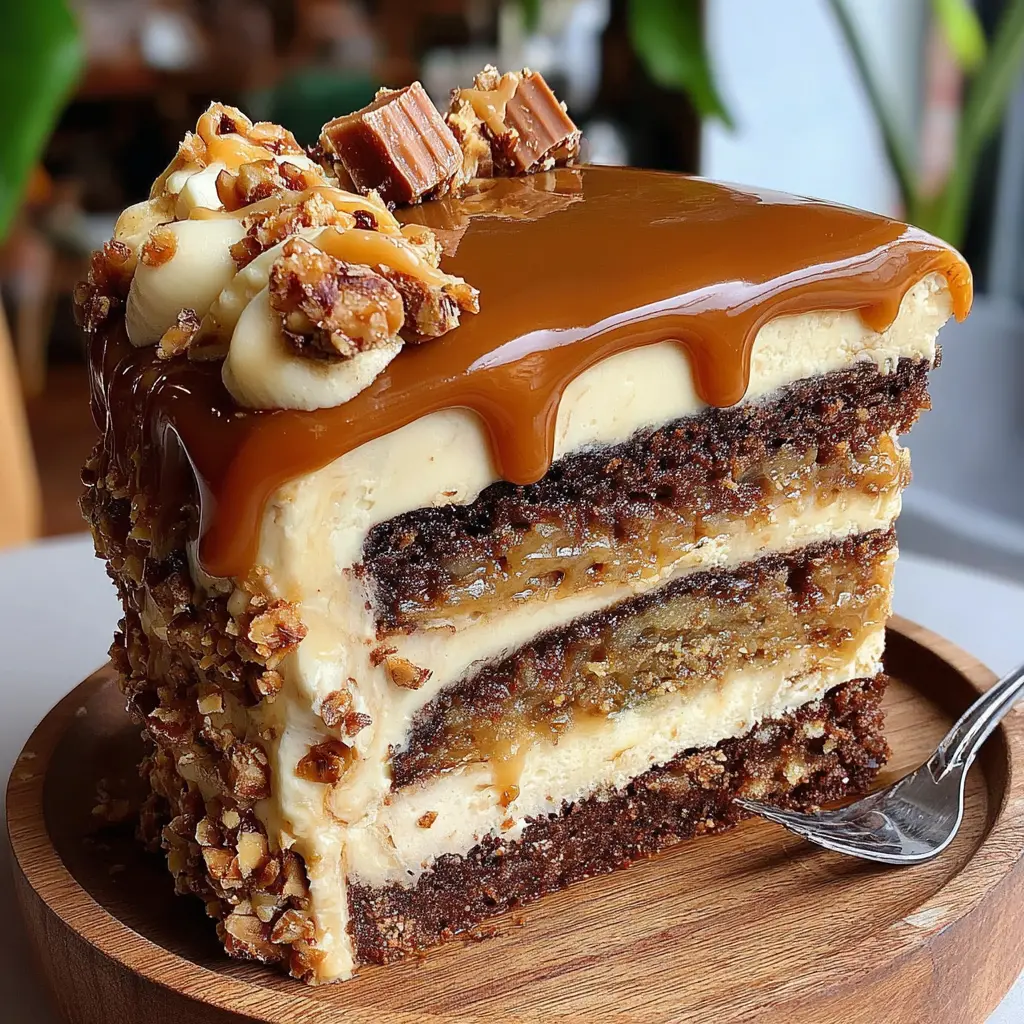 Chocolate Caramel Banana Cake final presentation