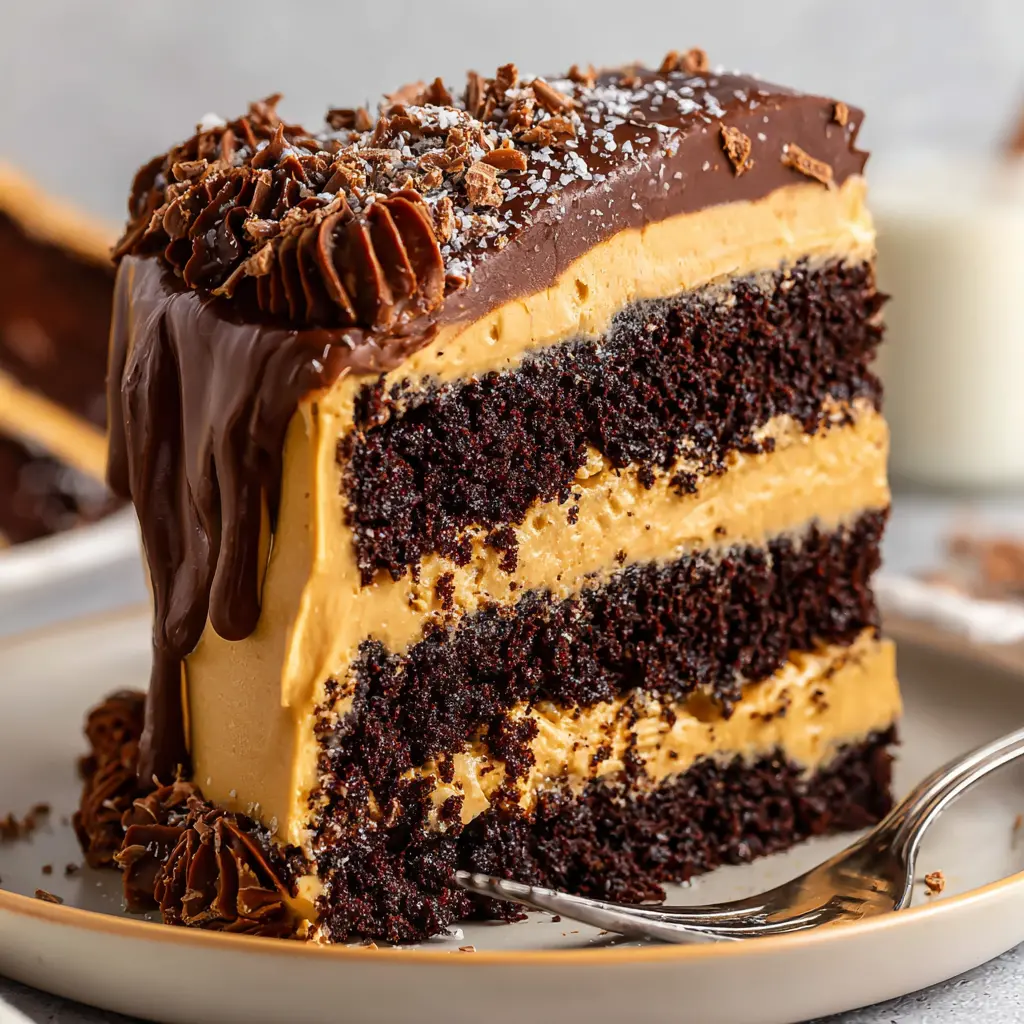 Chocolate Espresso Layer Cake close up