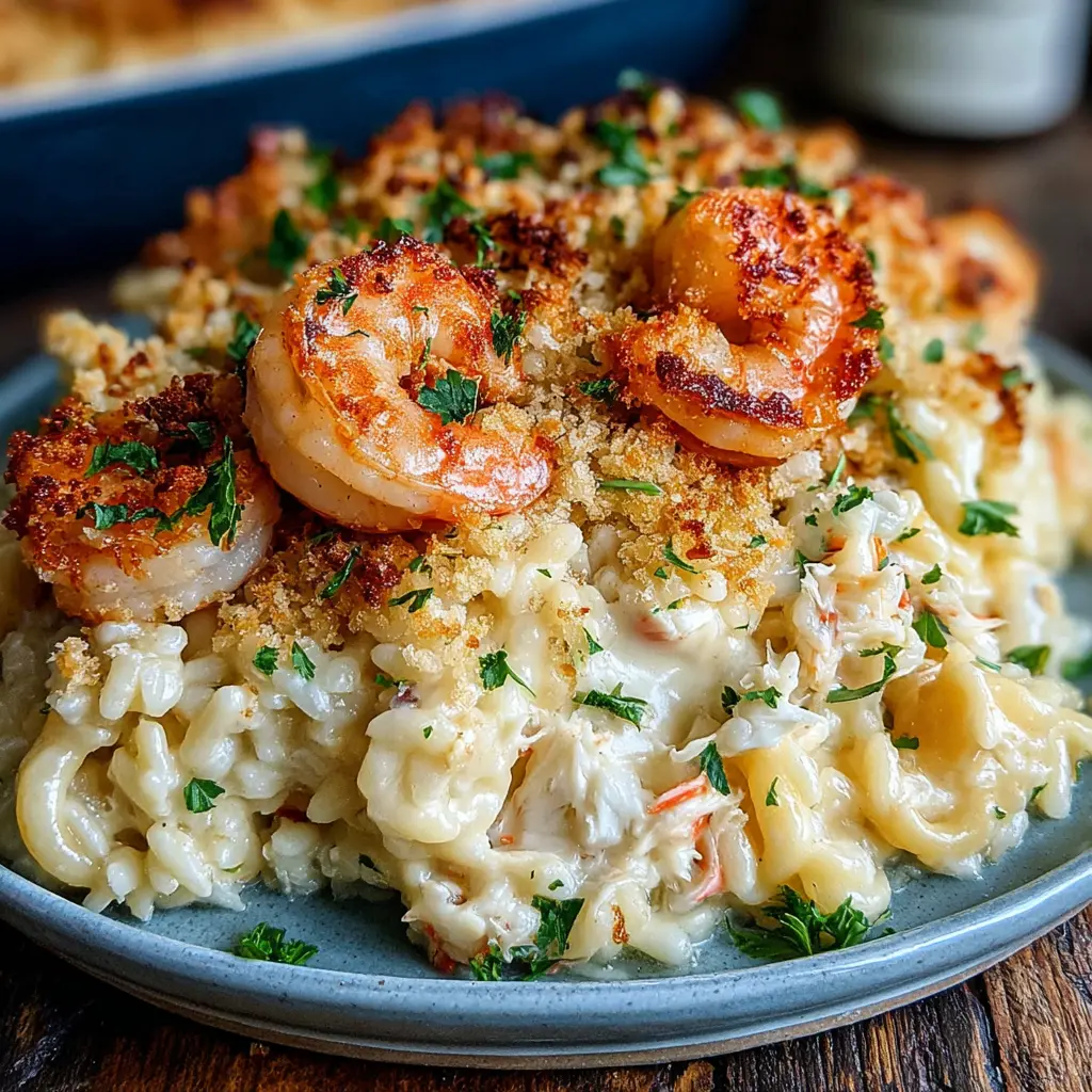 Creamy Shrimp Alfredo Rice final presentation