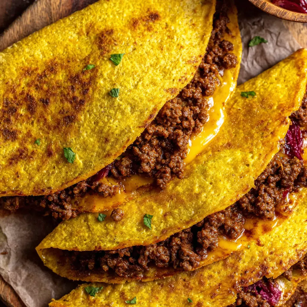 Crispy Beef Taco Wraps close up