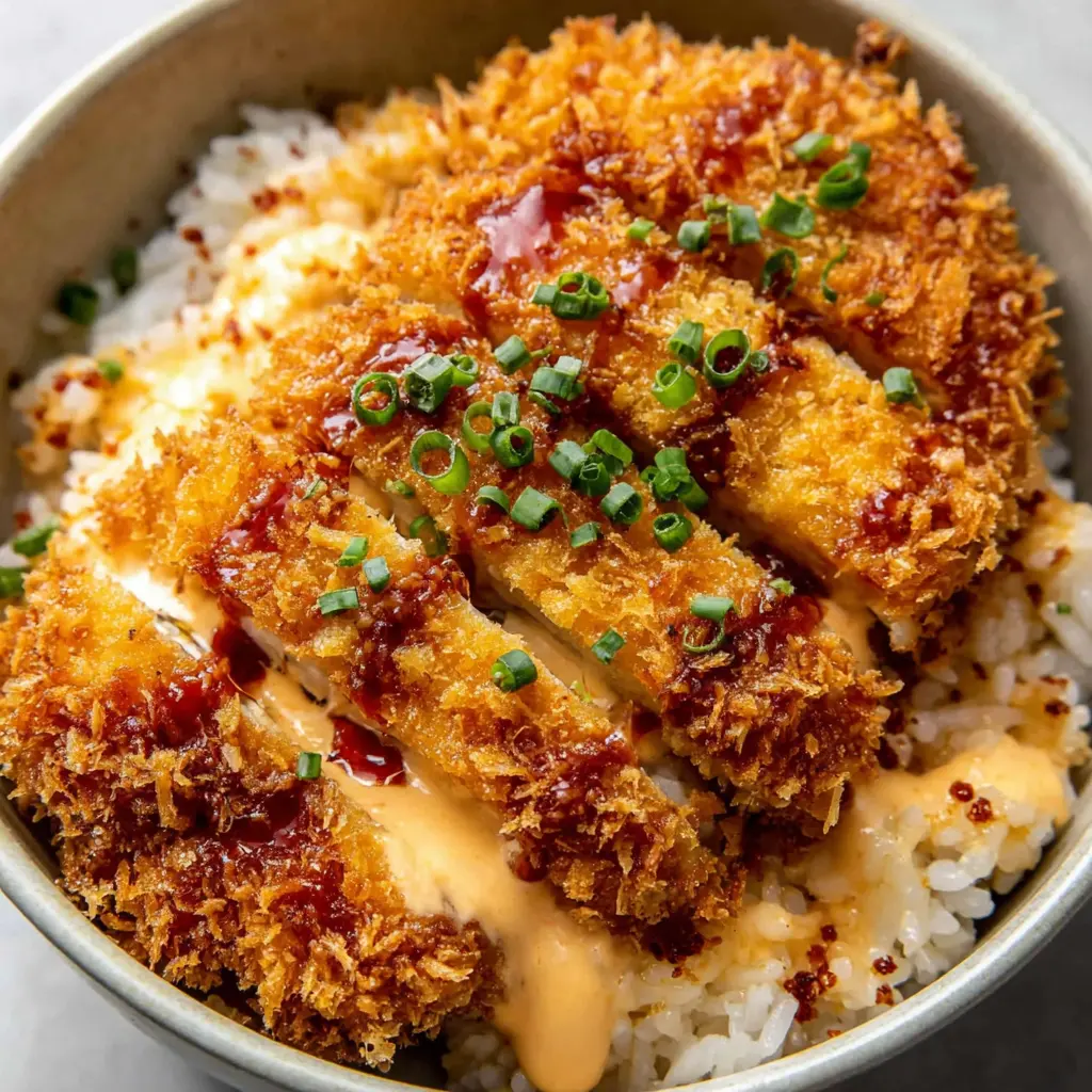 Crispy Chicken Taco Rice Bowl close up
