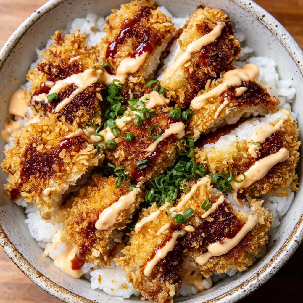 Crispy Chicken Taco Rice Bowl final presentation