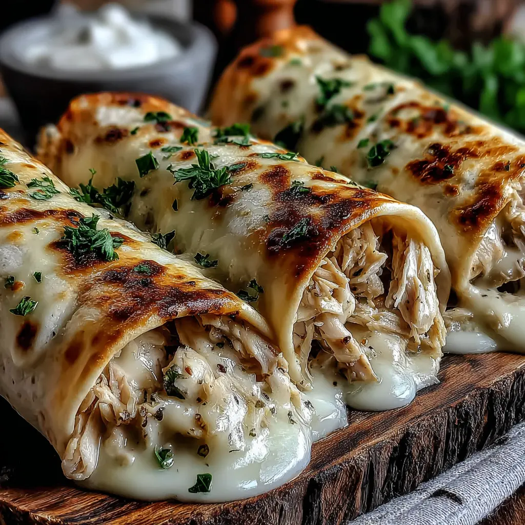 Garlic Butter Chicken Rice Wrap final presentation