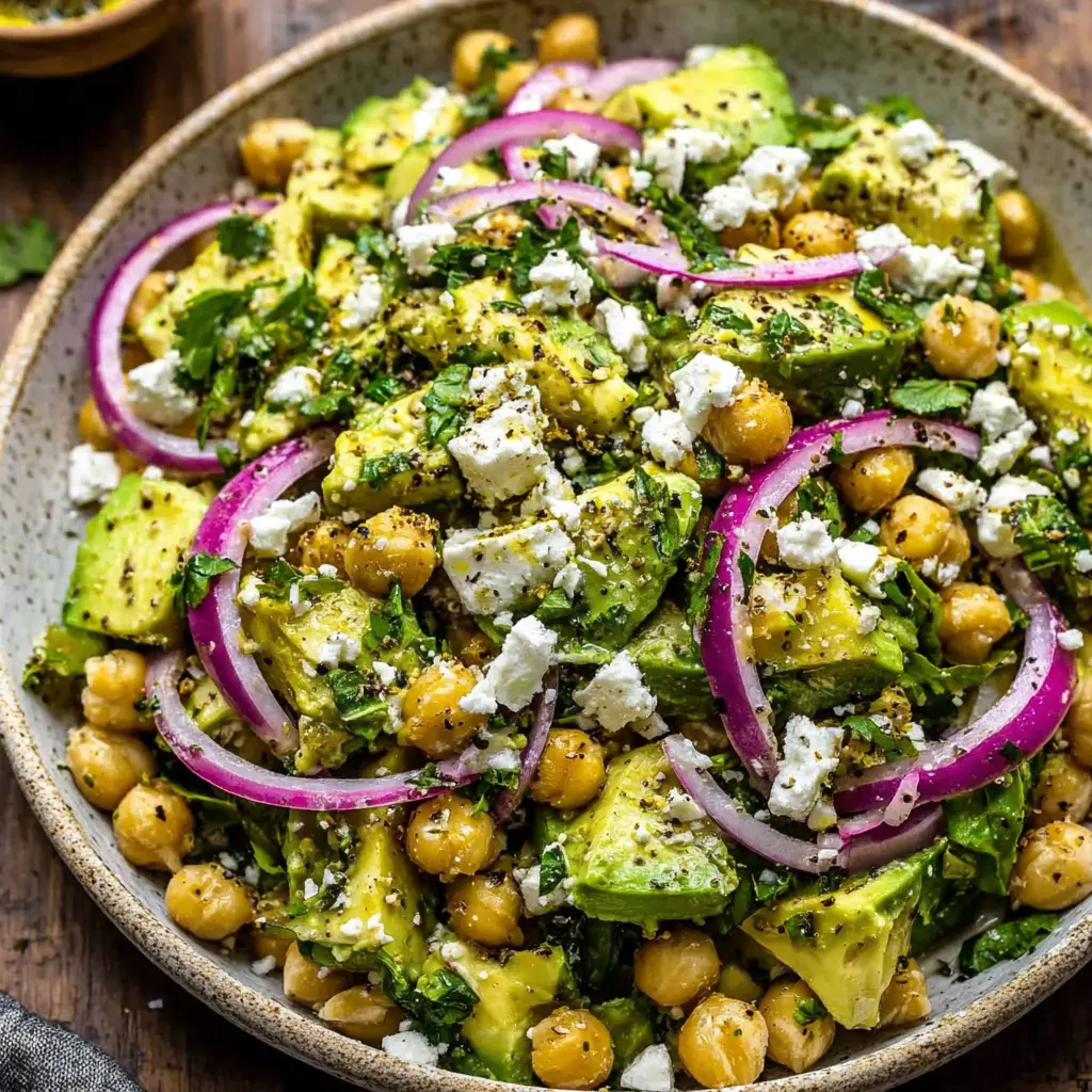 Greek Chickpea Avocado Bowl final presentation