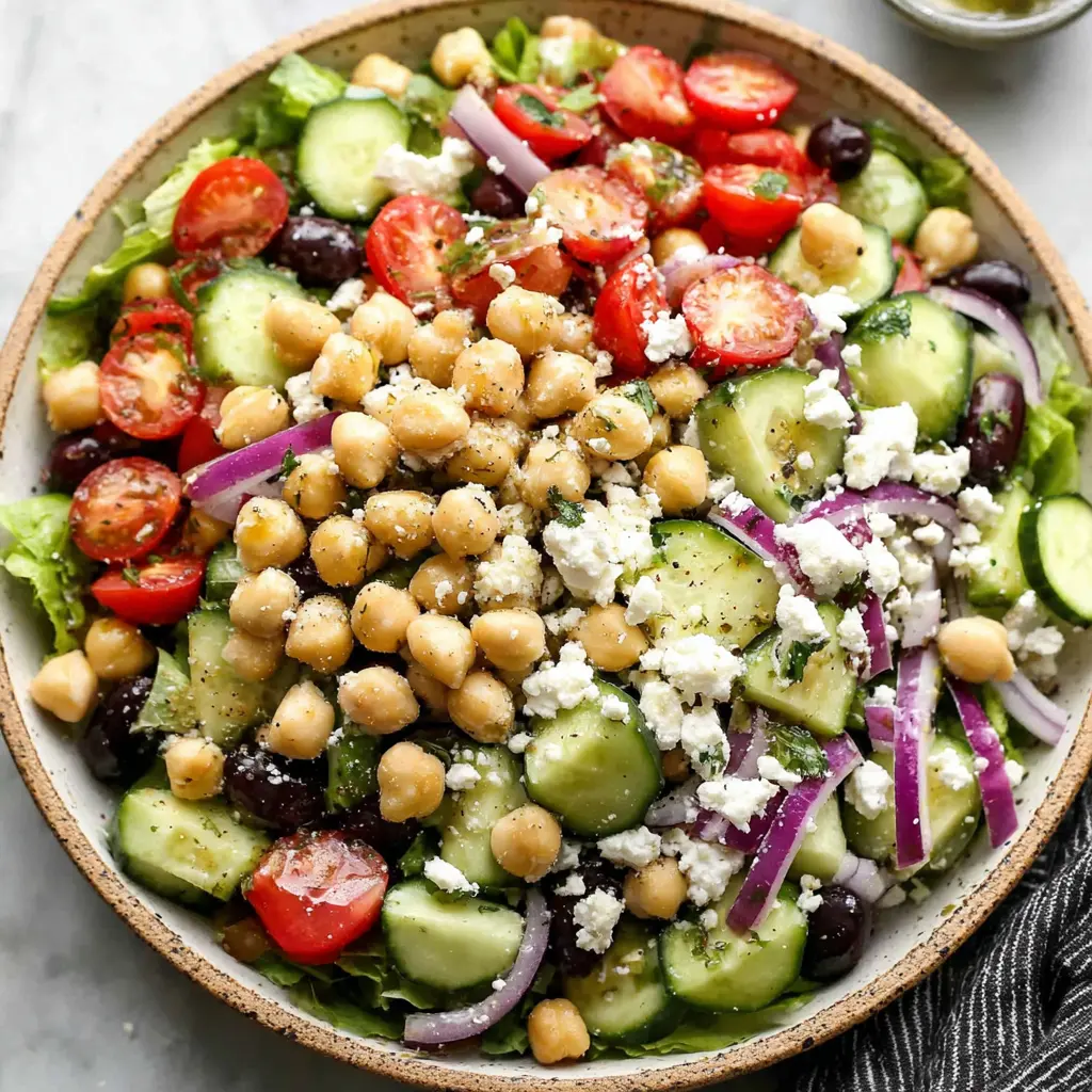 Greek Chickpea Salad Bowl final presentation