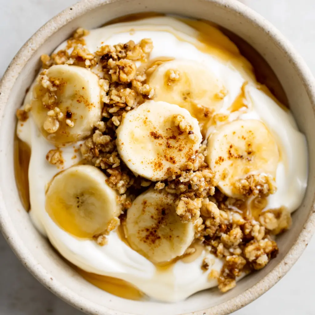Greek Yogurt Banana Bowl close up