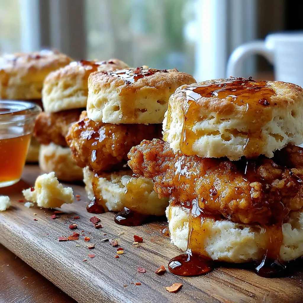 Hot Honey Chicken Biscuit Sliders final presentation