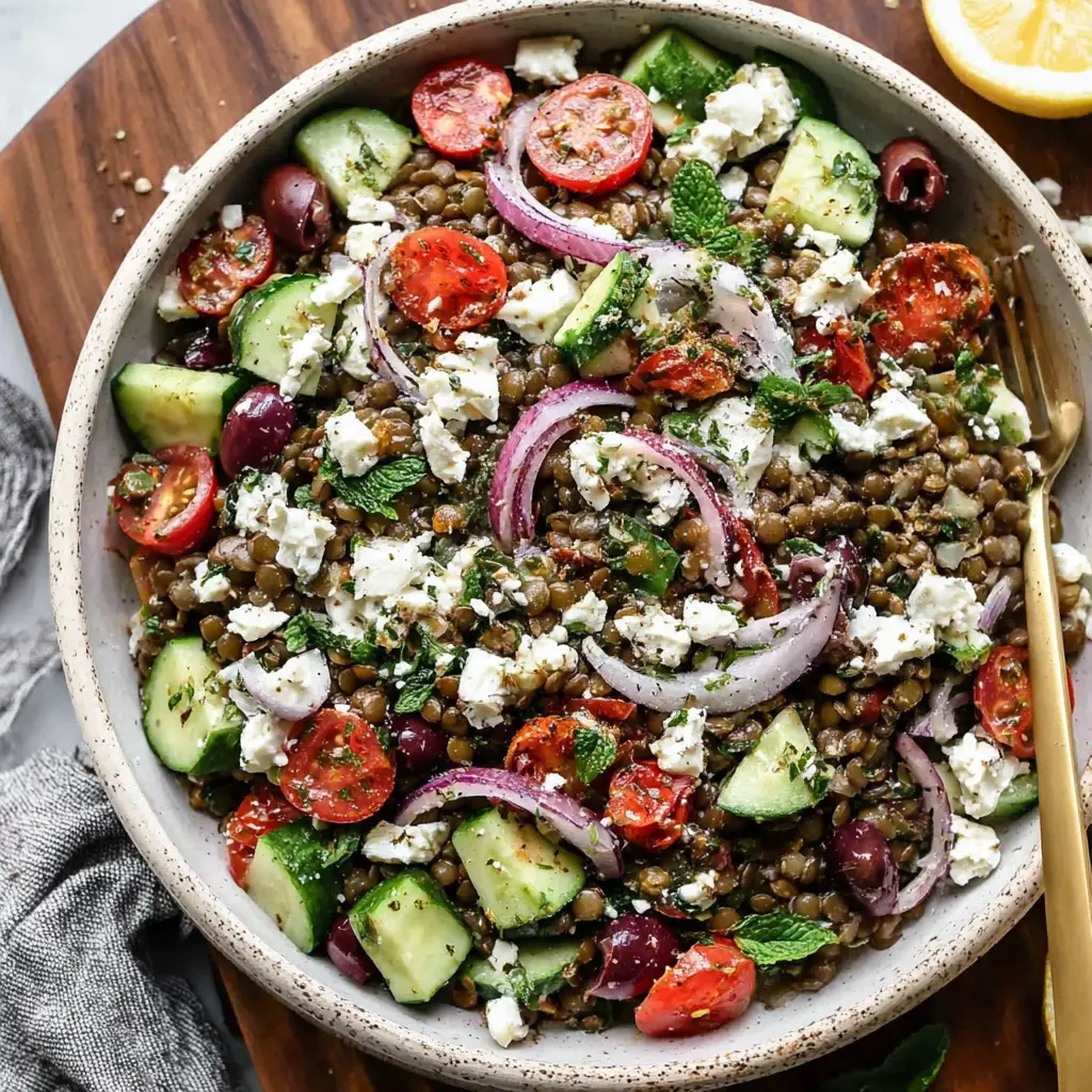 Mediterranean Lentil Bowl final presentation
