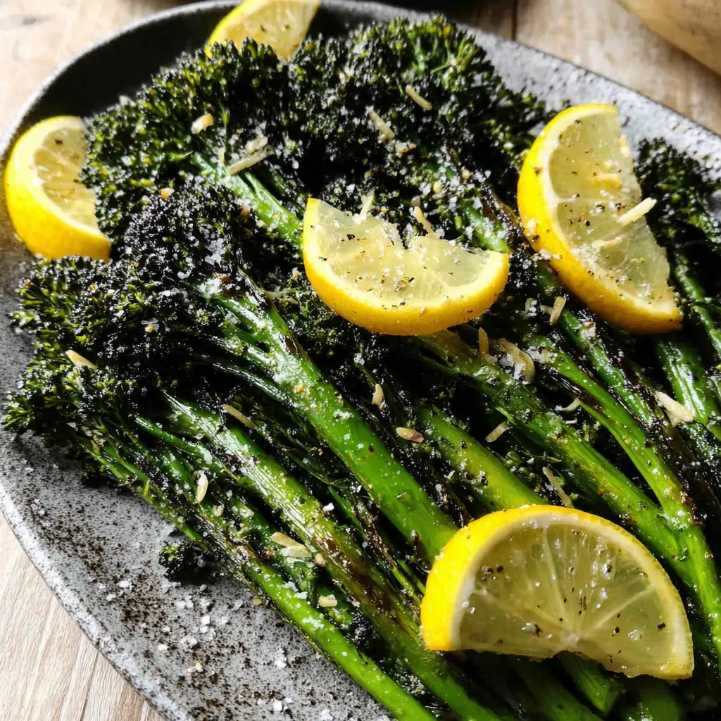 Roasted Lemon Broccolini final presentation