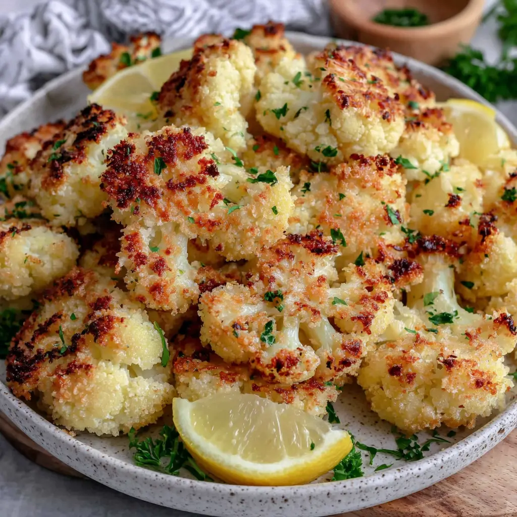 Roasted Lemon Cauliflower Bites final presentation