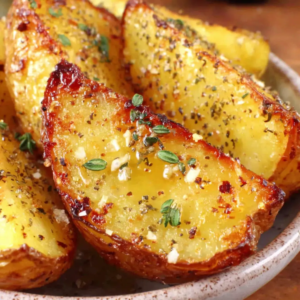 Roasted Lemon Garlic Potatoes close up