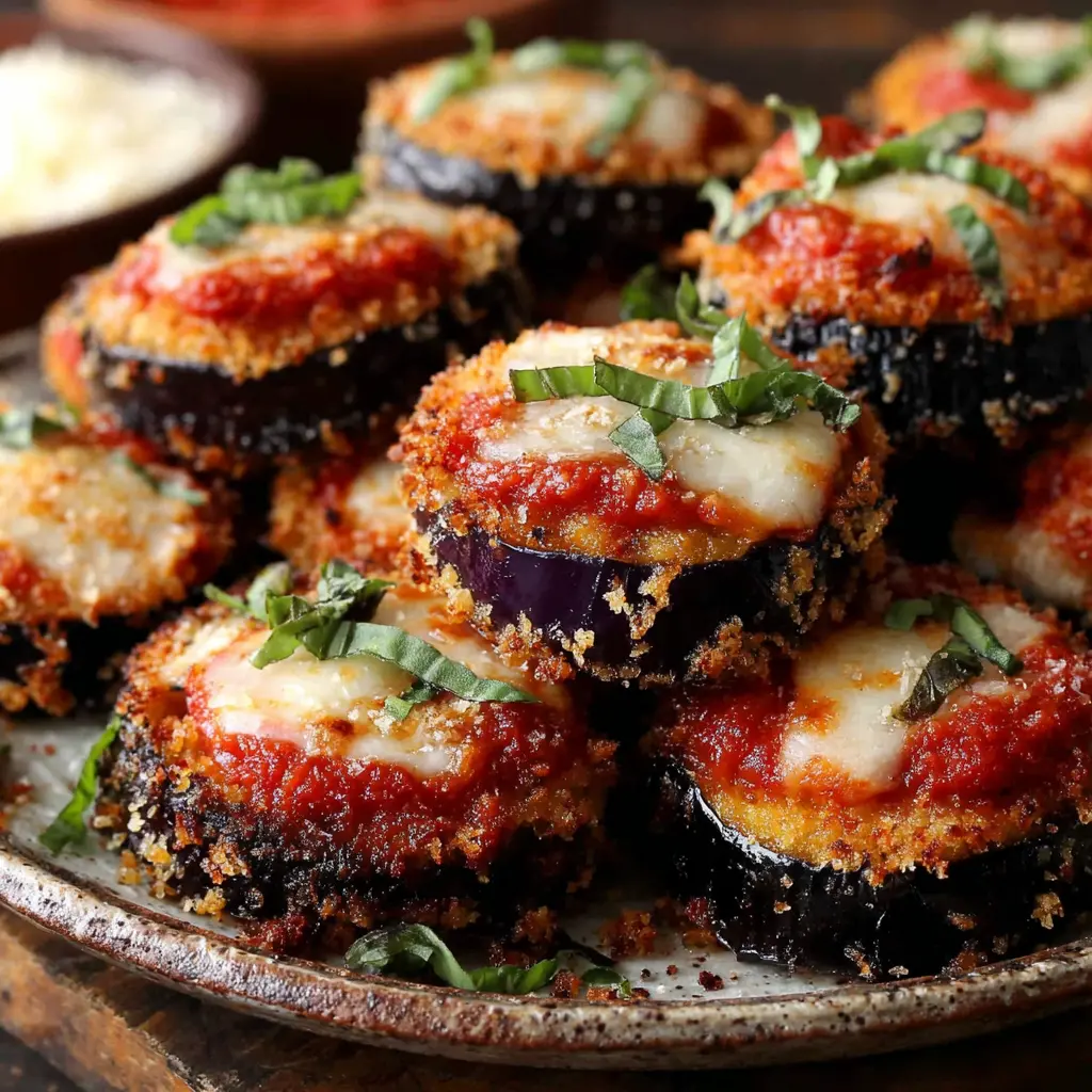 Roasted Parmesan Eggplant Bites final presentation