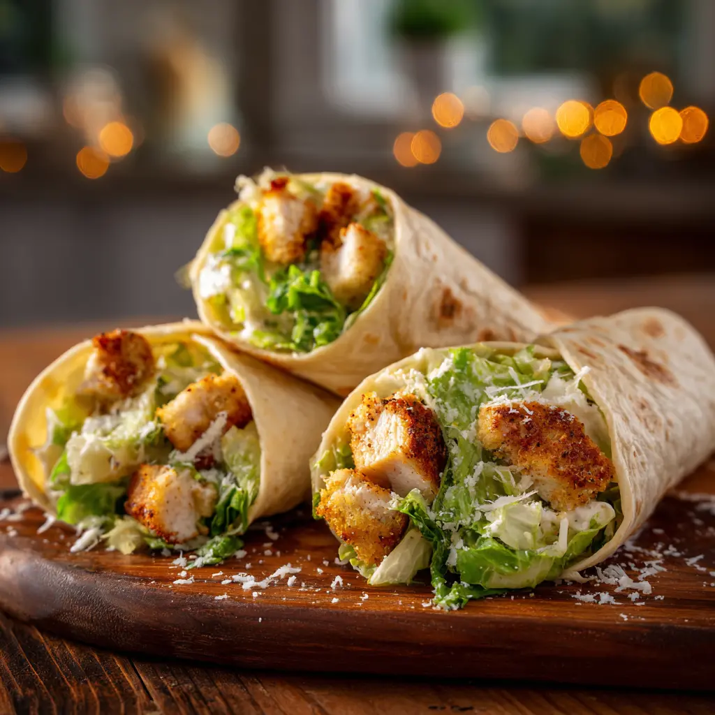 Smash Chicken Caesar Tacos final presentation