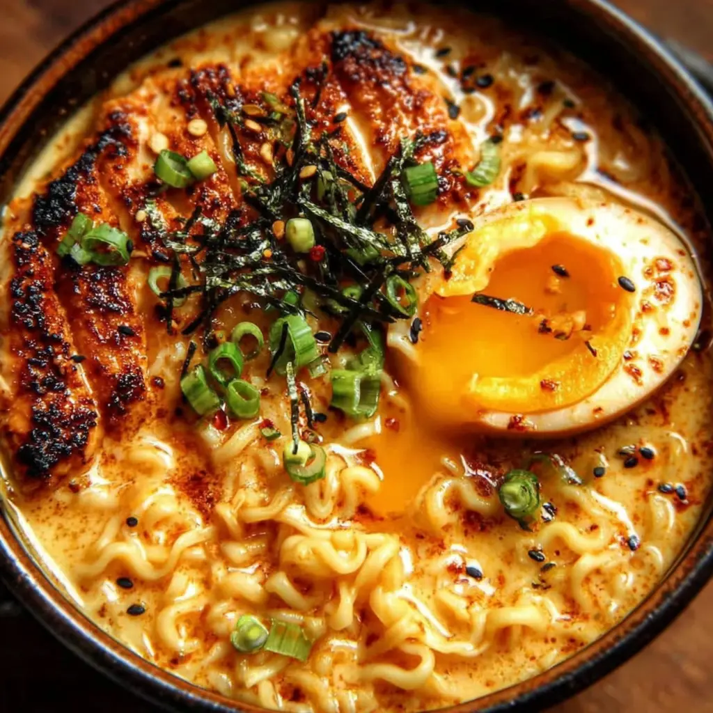 Spicy Chicken Ramen Stir Bowl close up