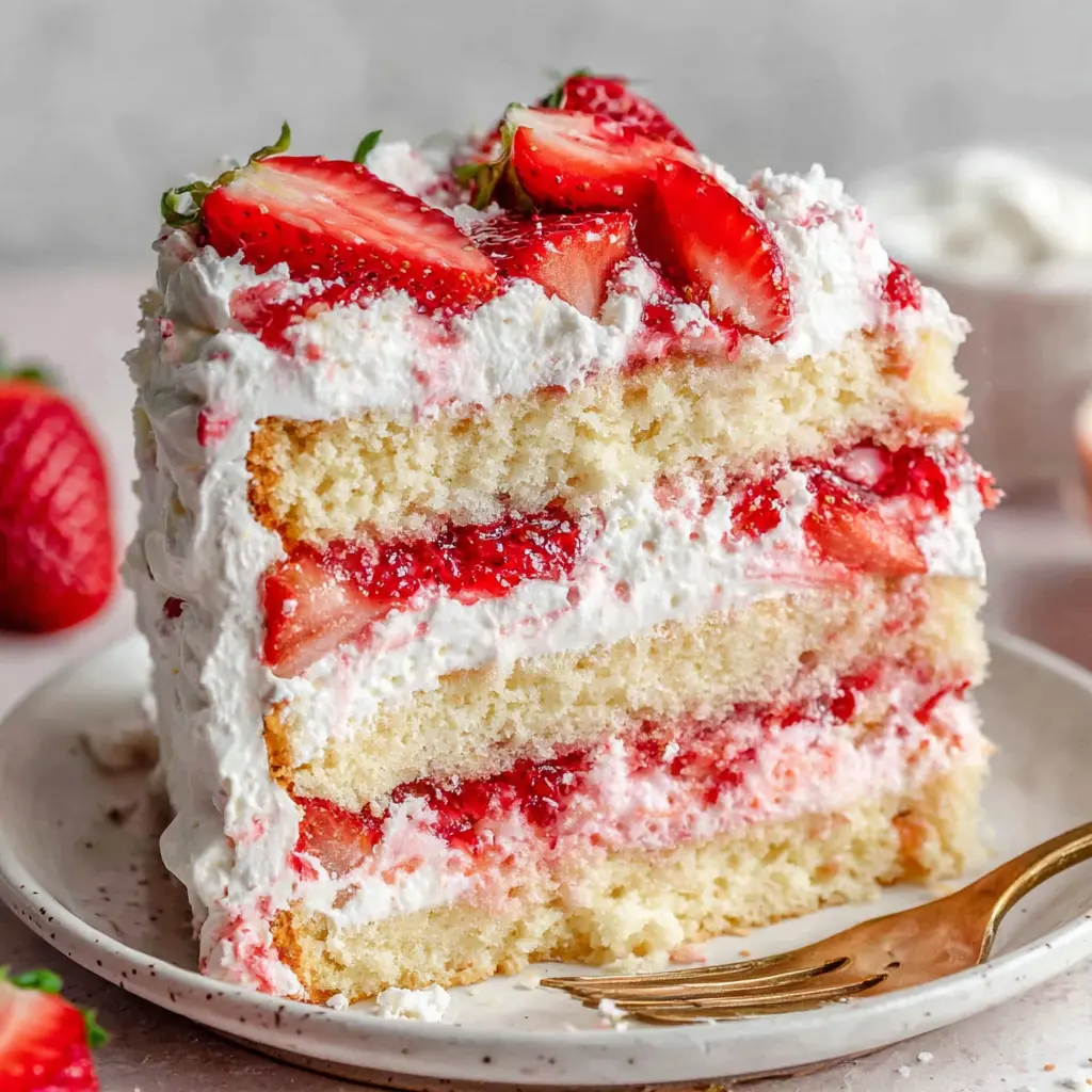 Strawberry Shortcake Layer Cake close up