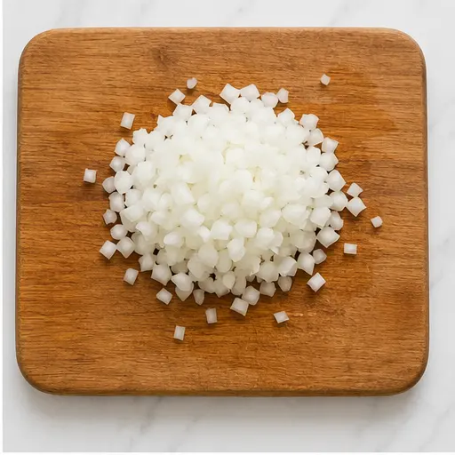 Step 2: Chopping white onion