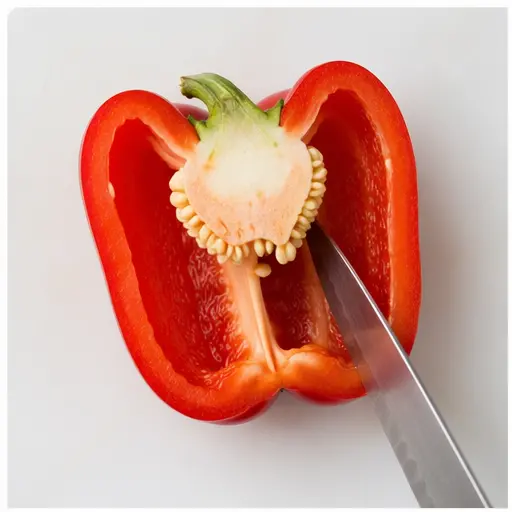 Step 1: Removing the core and seeds