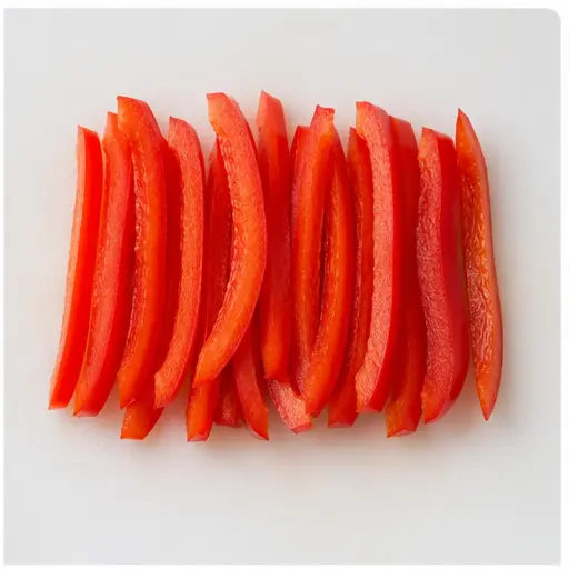 Step 2: Slicing into thin strips (julienne)