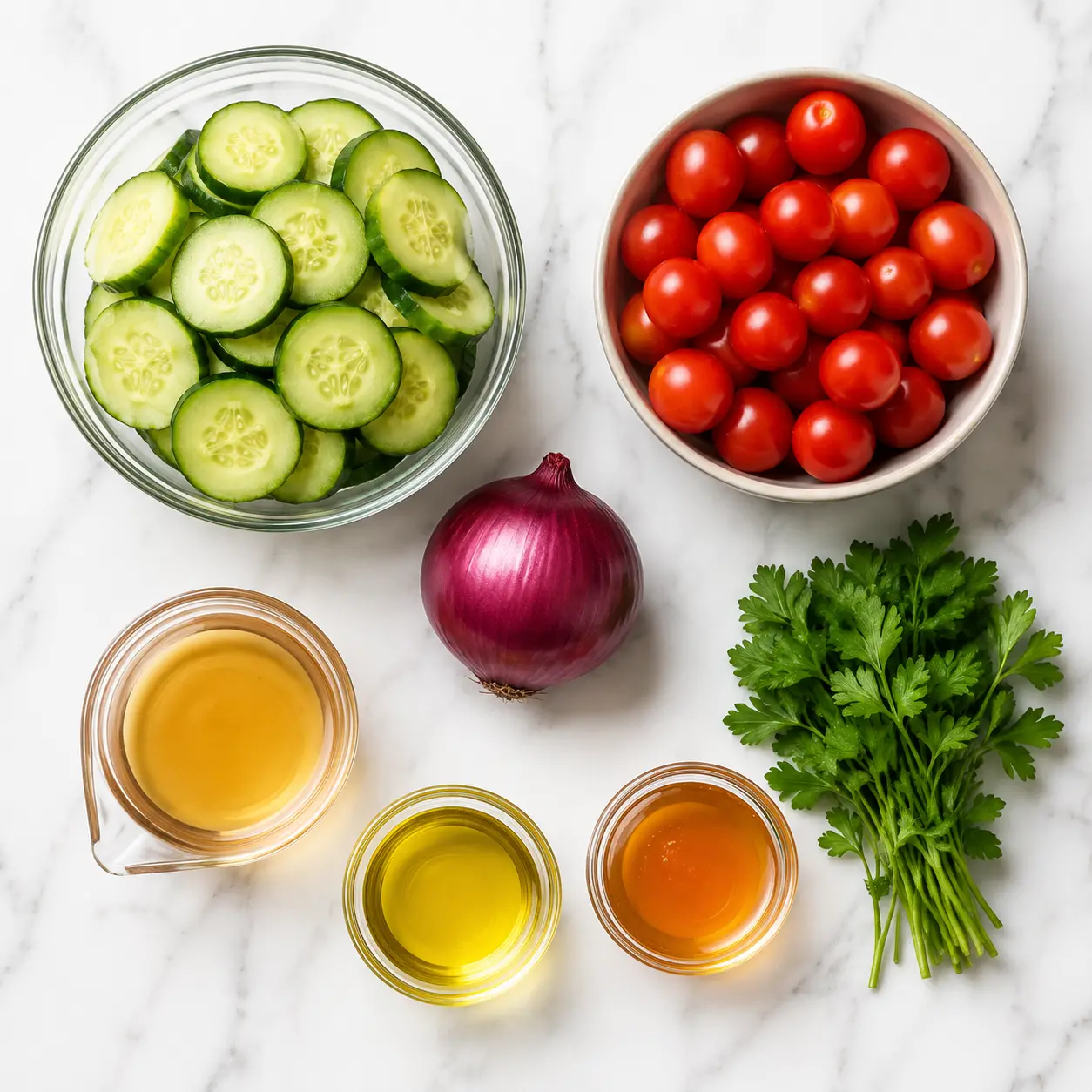 10minute cucumber salad - main ingredients