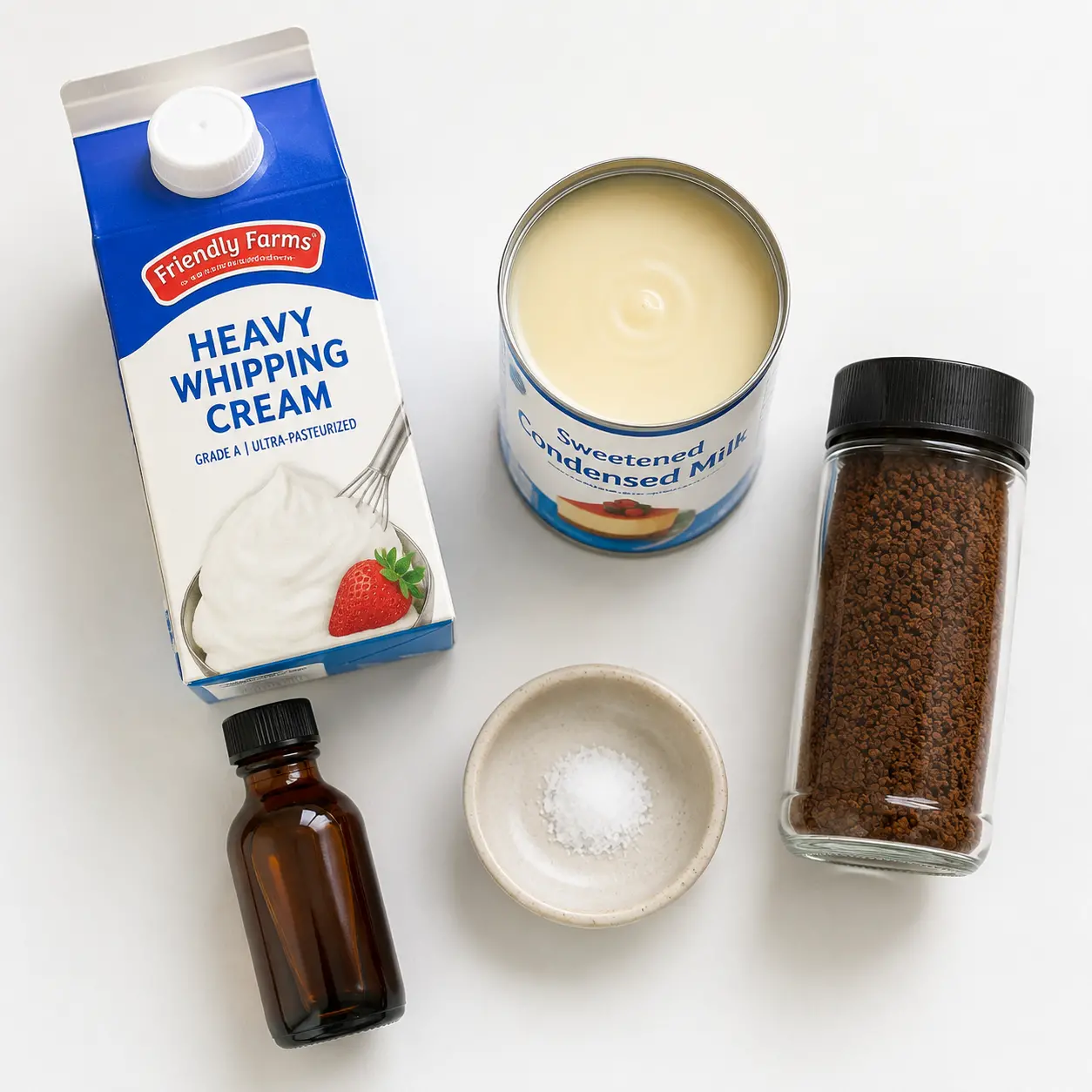 aldi coffee ice cream - main ingredients
