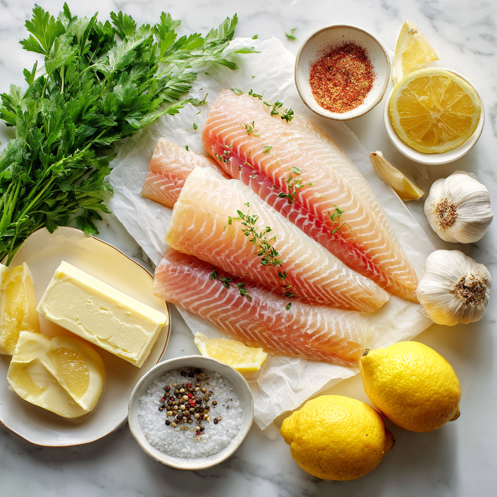 baked tilapia - main ingredients