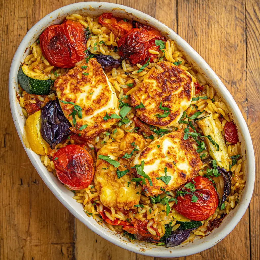 baked orzo with halloumi 945462708