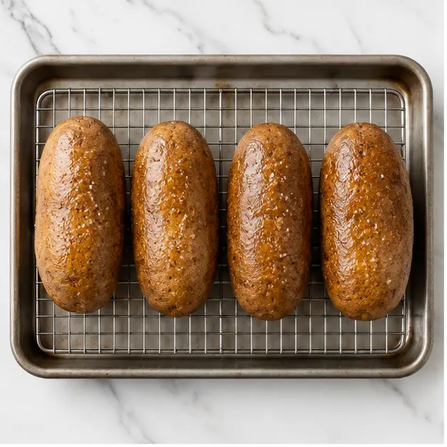 Step 1: Scrubbed and oiled potatoes ready for baking